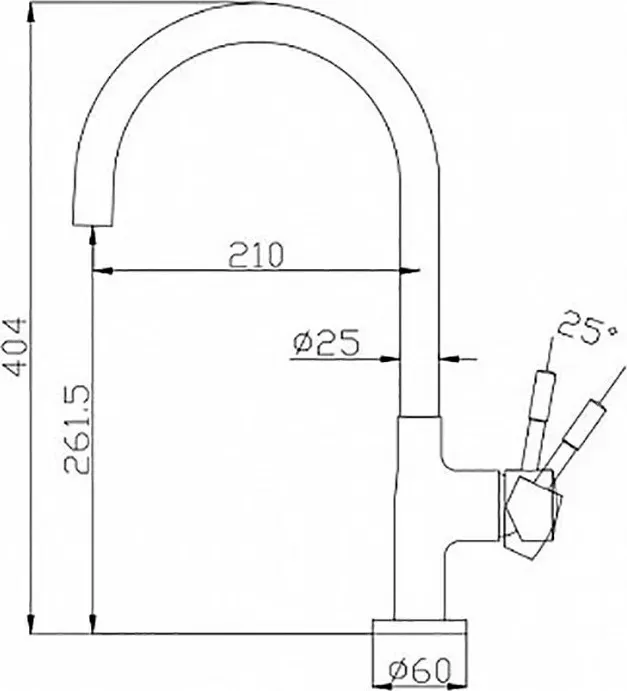Смеситель для кухни AQUANET Steel сатин (225488)