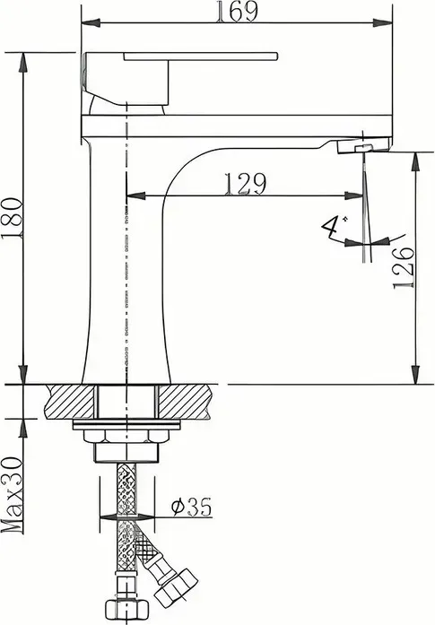 Смеситель для раковины Haiba HB807 нержавеющая сталь (HB10807)