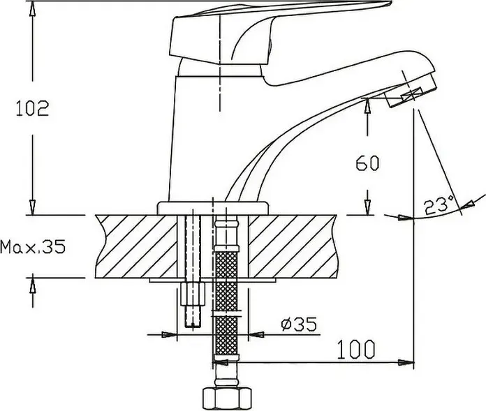 Смеситель для раковины Haiba HB37 хром (HB1037)