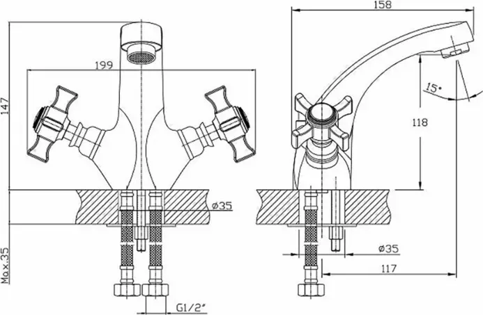 Смеситель для раковины Haiba HB24 хром (HB1024)