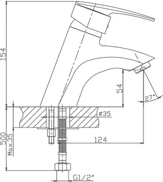 Смеситель для раковины Haiba HB06 хром (HB1006)