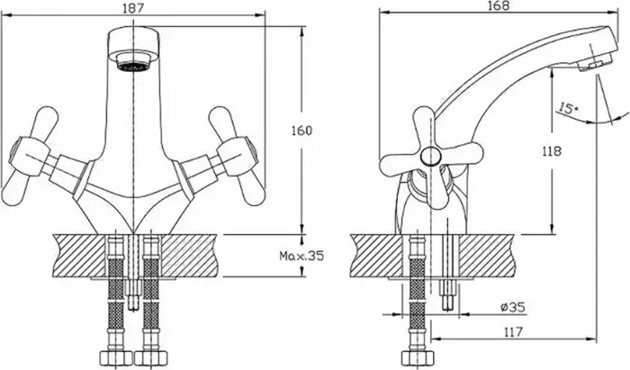 Смеситель для раковины Haiba HB25 хром (HB1025)