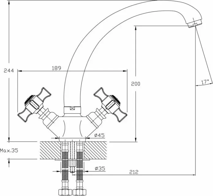 Смеситель для кухни Haiba HB24 хром (HB4724)