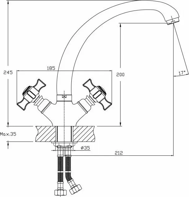 Смеситель для кухни Haiba HB24 хром (HB4824)