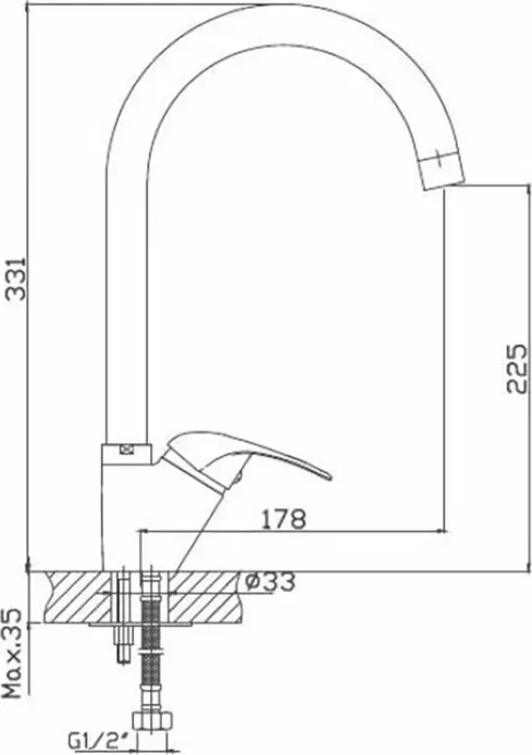 Смеситель для кухни Haiba HB15 хром (HB4615)