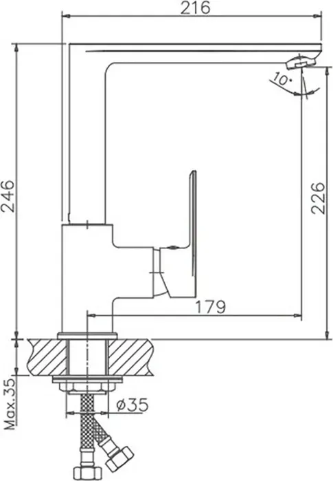 Смеситель для кухни Haiba HB505 хром (HB70505)