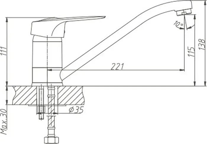 Смеситель для кухни Haiba HB04 хром (HB4204)