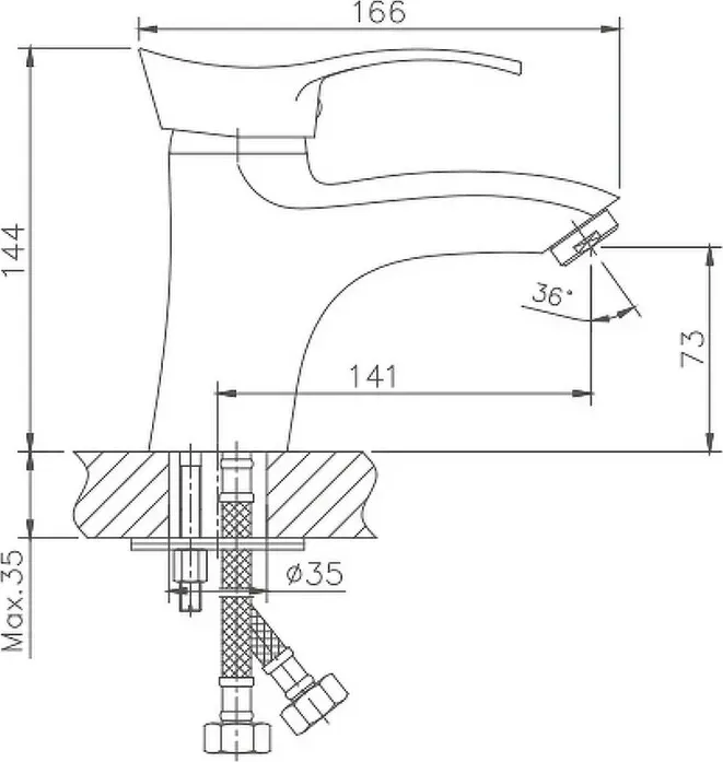 Смеситель для раковины Haiba HB01 хром (HB1001)