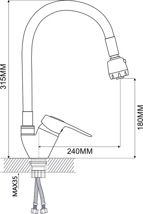Смеситель для кухни Ammore A5040-3T хром/белый