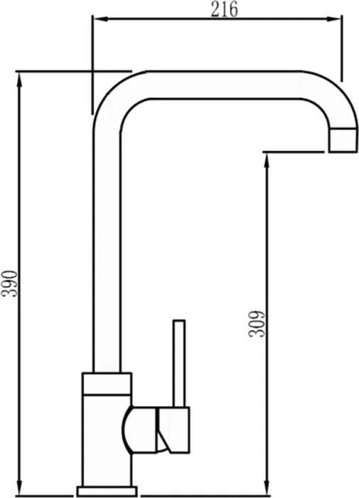 Смеситель для кухни Seaman Eco Glasgow нержавеющая сталь (SSN-3026-SS)