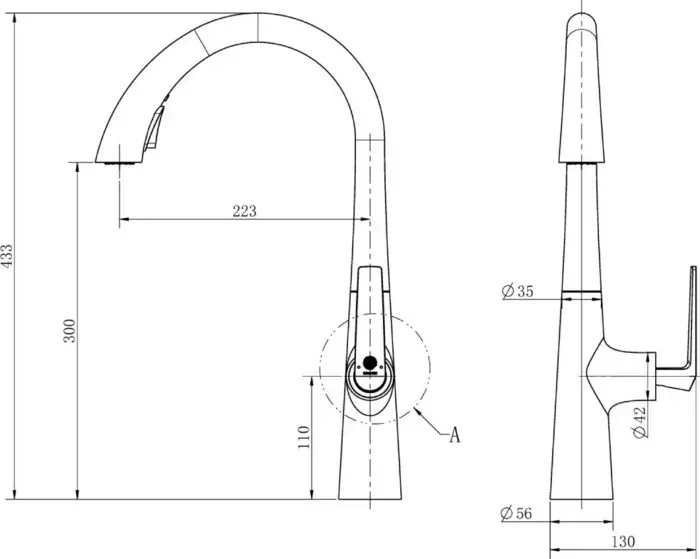 Смеситель для кухни Orange Boni хром (M15-120cr)