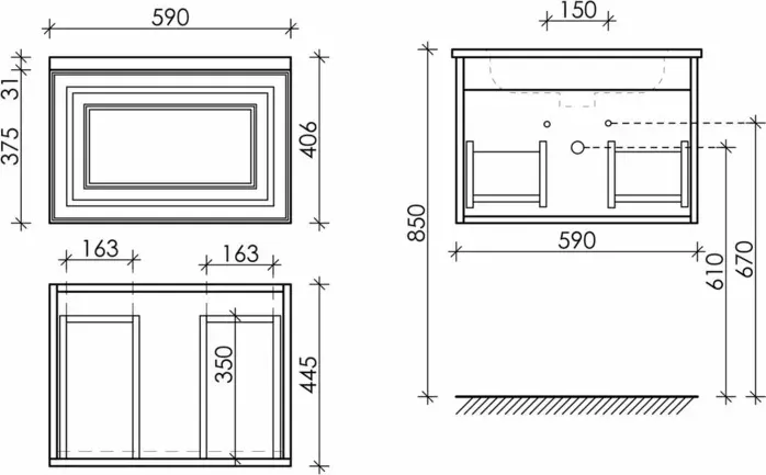 Тумба под раковину Sancos Very 60х45 Bianco (VR60W)