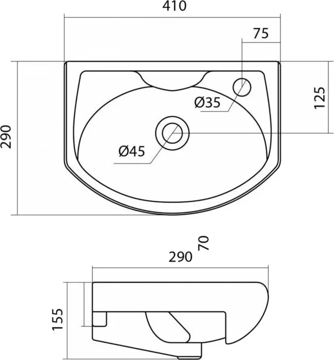 Раковина мебельная Sanstar Santek Азов 40 (4620000141662)