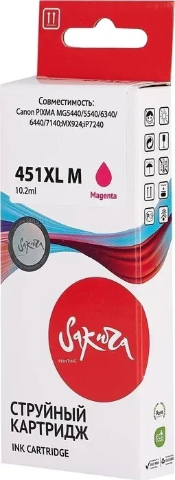 Картридж Sakura 6474B001 (451XL M) для Canon, пурпурный, 10,2 мл., 660 к.