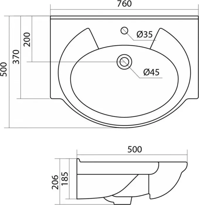 Раковина мебельная Sanstar Santek Байкал 75 (4620000141457)