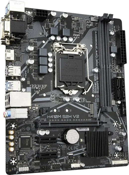 Материнская плата Gigabyte H410M S2H V2 (Socket 1200, mATX, Intel H470, GbLAN+VGA+DVI+HDMI) (H410M S2H V2)