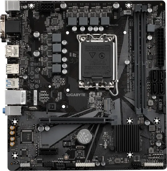 Материнская плата Gigabyte H610M S2H V2 DDR4 (LGA1700/mATX/H610/2xDDR4/VGA+DVI+HDMI+DP) (H610M S2H V2 DDR4) V2 ( V2 )