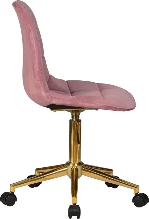 Кресло офисное Dobrin для персонала DIANA LM-9800-Gold розовый велюр (MJ9-32)