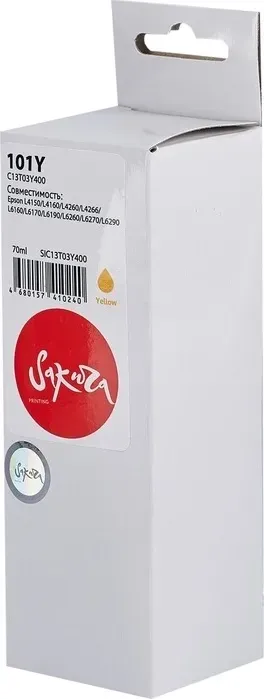 Контейнер Sakura с чернилами C13T03Y400 (101/001) для Epson, желтый, 70 мл.