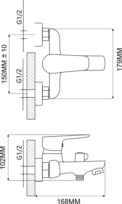 Смеситель для ванны Ammore A3002 хром