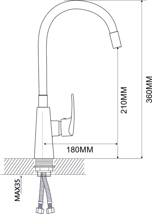 Смеситель для кухни Ammore A5505-4 хром/фиолетовый