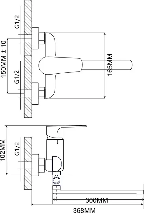 Смеситель для ванны Ammore A4002 хром