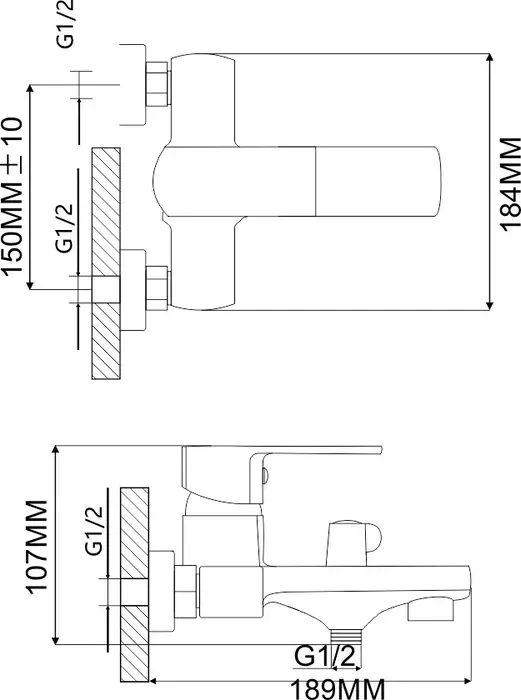 Смеситель для ванны Ammore A3001 хром