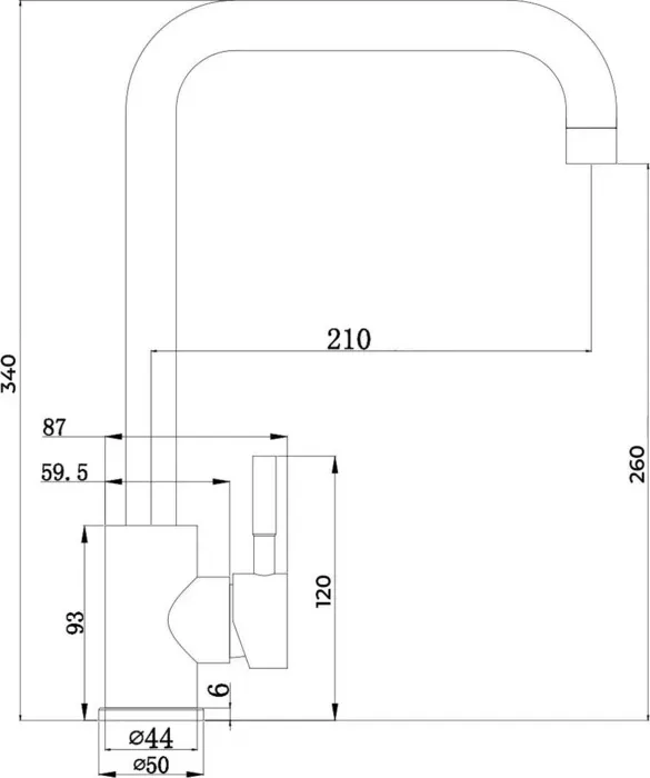 Смеситель для кухни Wellinox WIX 206 Inox нержавеющая сталь