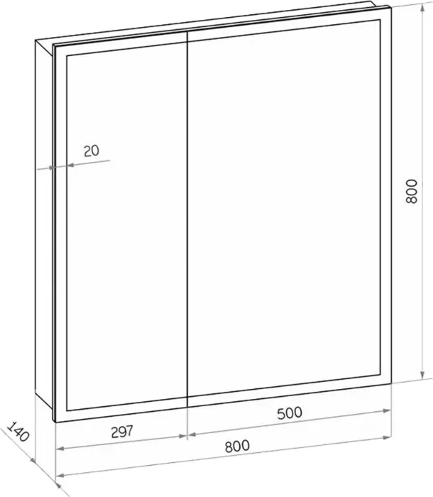 Шкаф-зеркало Reflection Cube 80х80 подсветка, датчик движения, белый (RF2213CB)