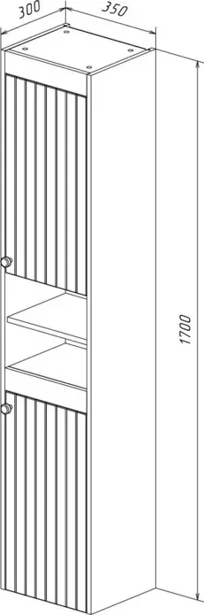 Пенал LEMARK Romance 35х170 белый глянец (LM07R35P)