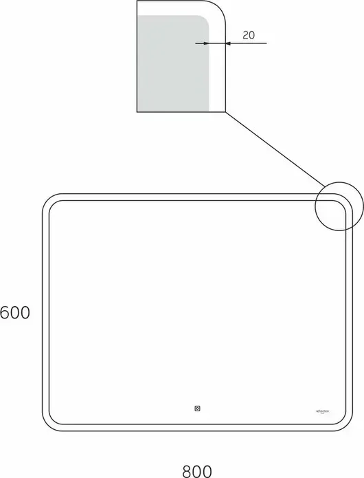 Зеркало Reflection Blink 80х60 подсветка, сенсор (RF6042BK)