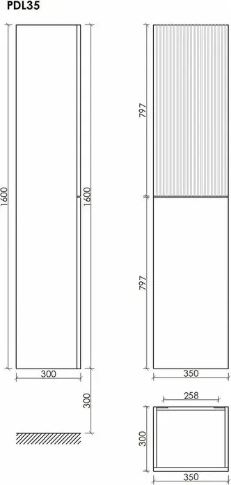 Пенал Sancos Delta 35х160 дуб красный/графит (PDL35GR)