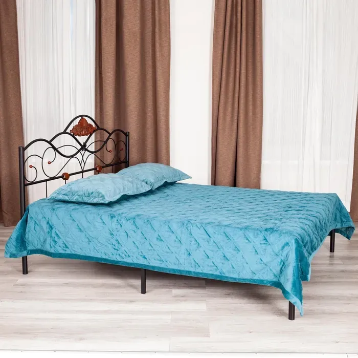 Кровать TetChair Federica (mod. AT-881) дерево гевея/металл, 160*200 см (Queen bed), красный дуб/черный