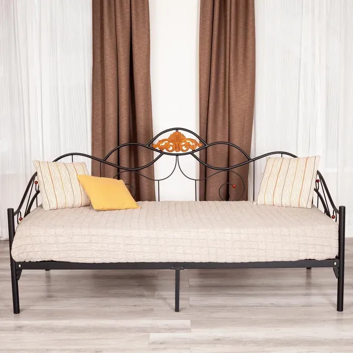 Кровать TetChair Federica (mod. AT-881) дерево гевея/металл, 90*200 см (Day bed), красный дуб/черный