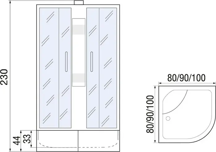 Душевая кабина River Nara Б/К XL 100/44 MT