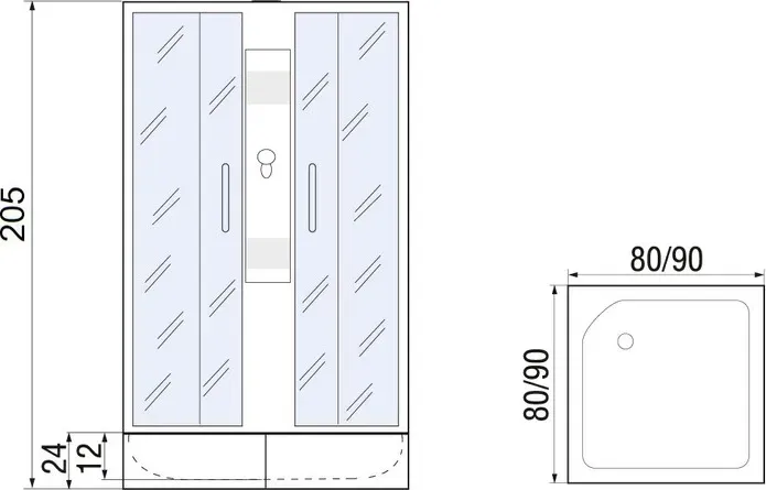Душевая кабина River Quadro 90/24 МТ