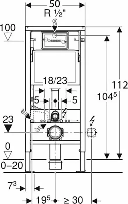 Инсталляция для унитаза Geberit Duofix Delta с кнопкой смыва хром (458.163.21.1)