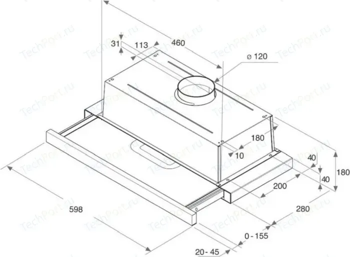 Вытяжка Hotpoint ARISTON встраиваемая HAH 65 F LB X/1 Hotpoint-Ariston 65 F LB