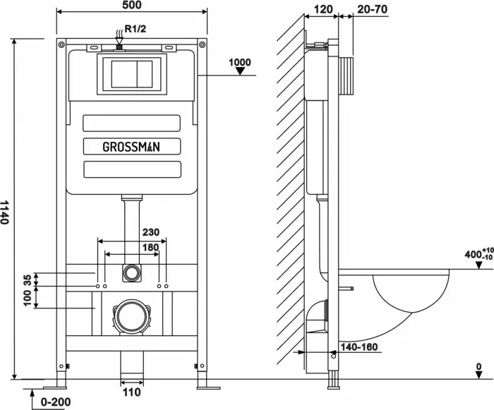 Инсталляция для унитаза Grossman 900.K31.01.000