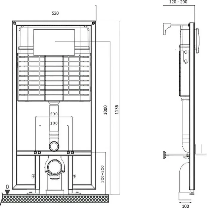 Инсталляция для унитаза Pestan Sava Fix Slim с клавишей смыва Cool хром глянец (312918)