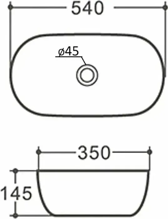 Раковина Orange -чаша 54х35 белый глянец (B07-540W)