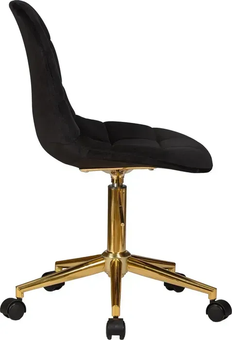 Кресло офисное Dobrin для персонала DIANA LM-9800-Gold черный велюр (MJ9-101)