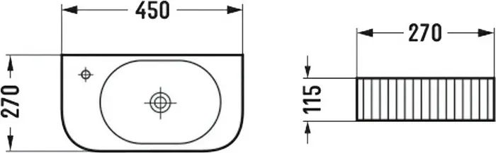 Раковина Vincea накладная 45х27 белая (VBS-503)
