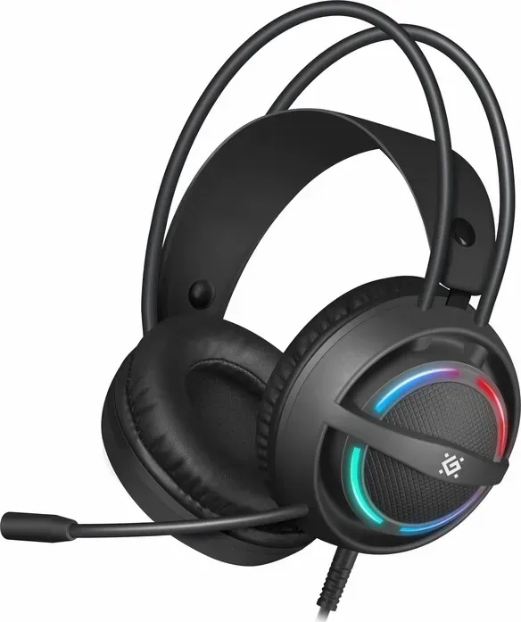 Гарнитура Defender Dexter RGB black (2xJack 3.5mm/USB, игровая, кабель 2м) (64595)