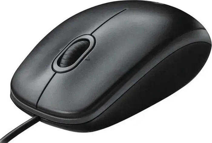 Мышь проводная Logitech B100 black (USB, оптическая, 800dpi, 2but) (910-006605)