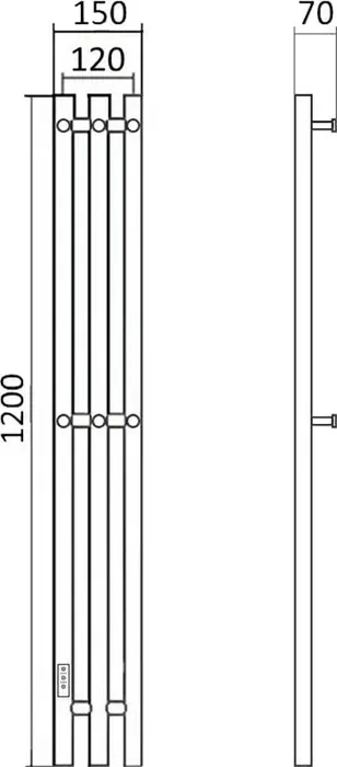Полотенцесушитель электрический Маргроид Inaro 15x120 левый, белый матовый (Inaro-12012-1049-9016L)