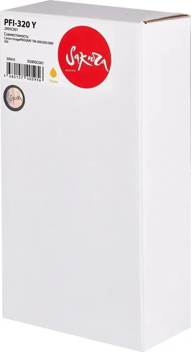 Картридж Sakura 2893C001 ( PFI-320 Y) для Canon, желтый, 300 мл.