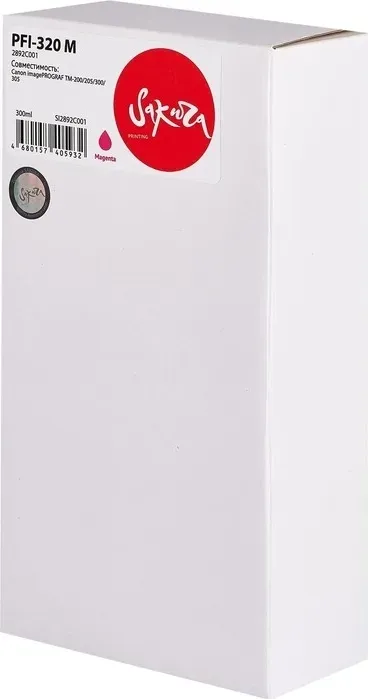 Картридж Sakura 2892C001 ( PFI-320 M) для Canon, пурпурный, 300 мл.