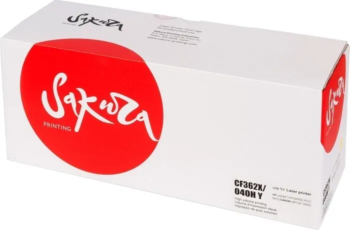 Картридж Sakura CF362X/040HY для HP, Canon, желтый, 10000 к.
