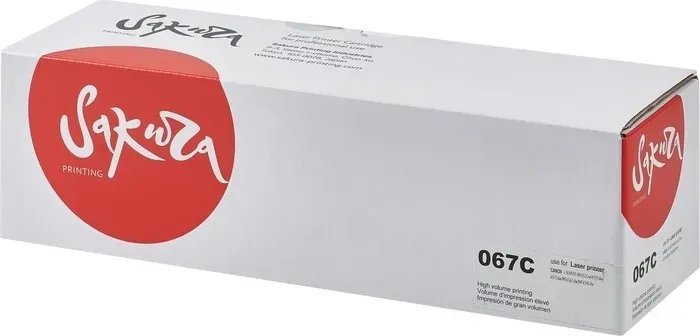 Картридж Sakura 067C (5101C002) для Canon i-SENSYS LBP631/LBP633/MF651/MF655/MF657, голубой, 1300 к.